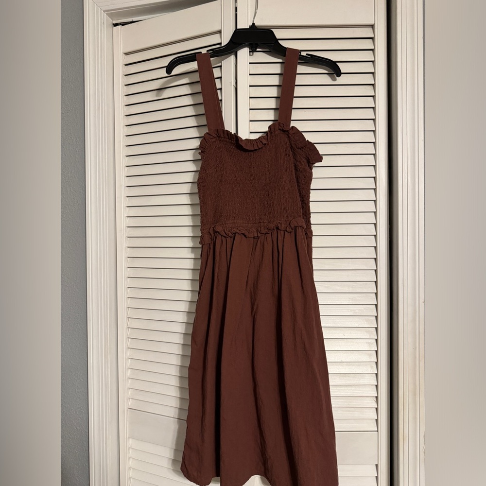 Brown strap dress